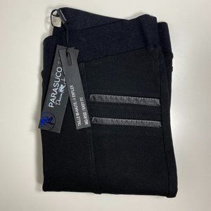 Parasuco Womens Leggings Mid Rise Easy Fit Pleather Detailed Black Sz M